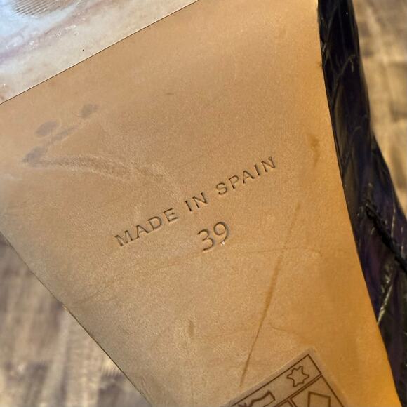 L’intervalle Yaroslav Croco Boots Nior Platform Pointy Toe Knee-High Spain Sz 39 - Picture 8 of 13